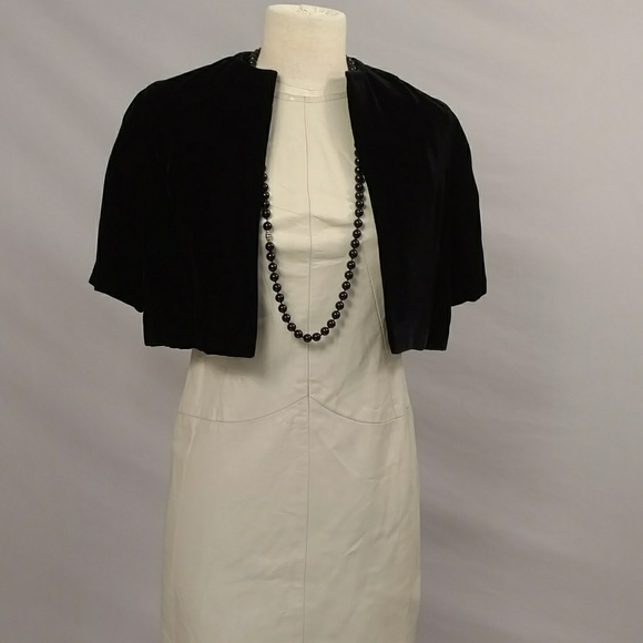 Vintage Velvet Crop Short Bolero Like Jacket 50s Fifties Black Silky Soft - Picture 4 of 8